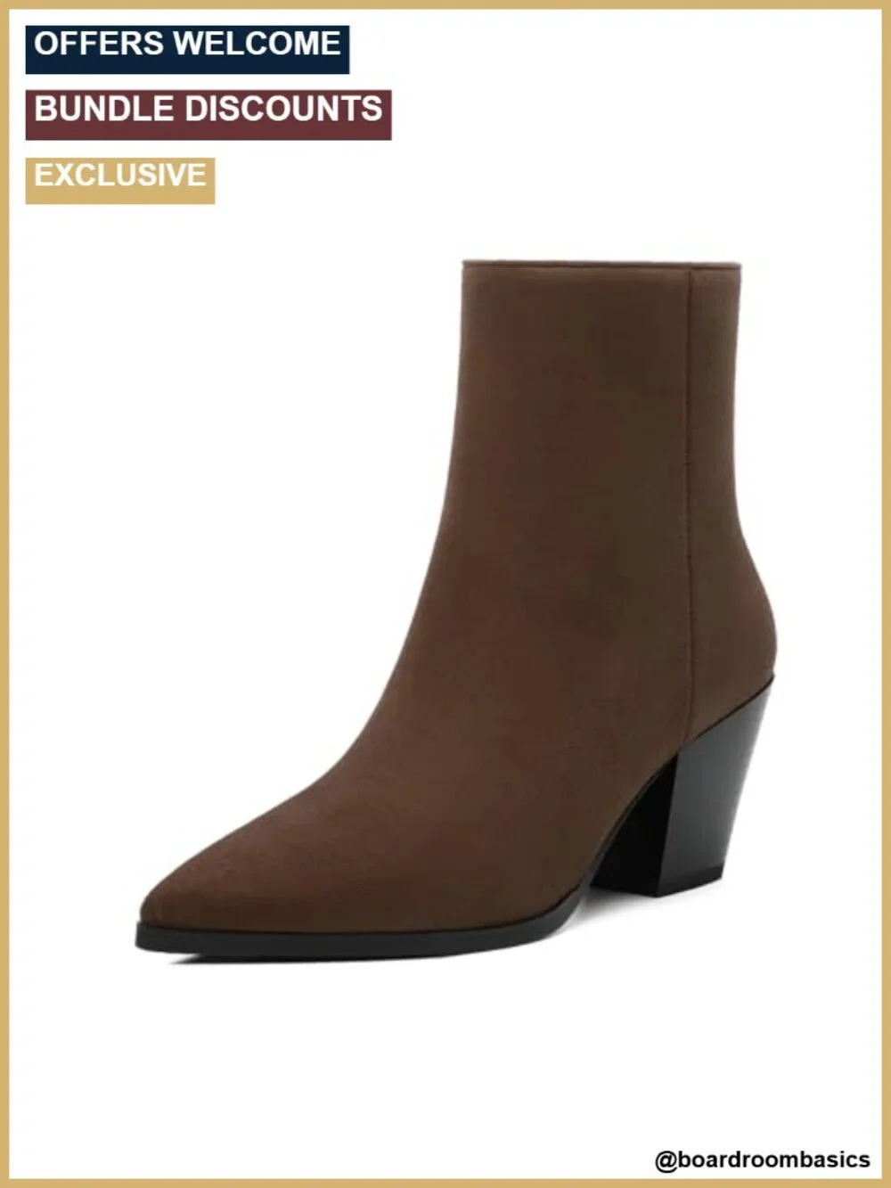 Women's Ankle Boots Chunky Low Heel Pointed Toe Side Zipper Fall Winter Dress